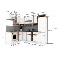 Bucatarie de Colt COSSY NEW 180-250 ST., Wenge / Stejar Sonoma